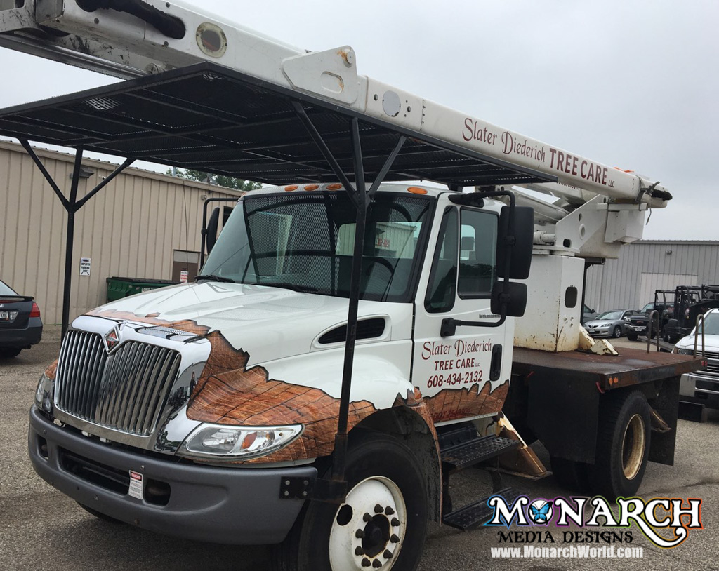 Slater Diederich Tree Care Partial Truck Wrap Wood