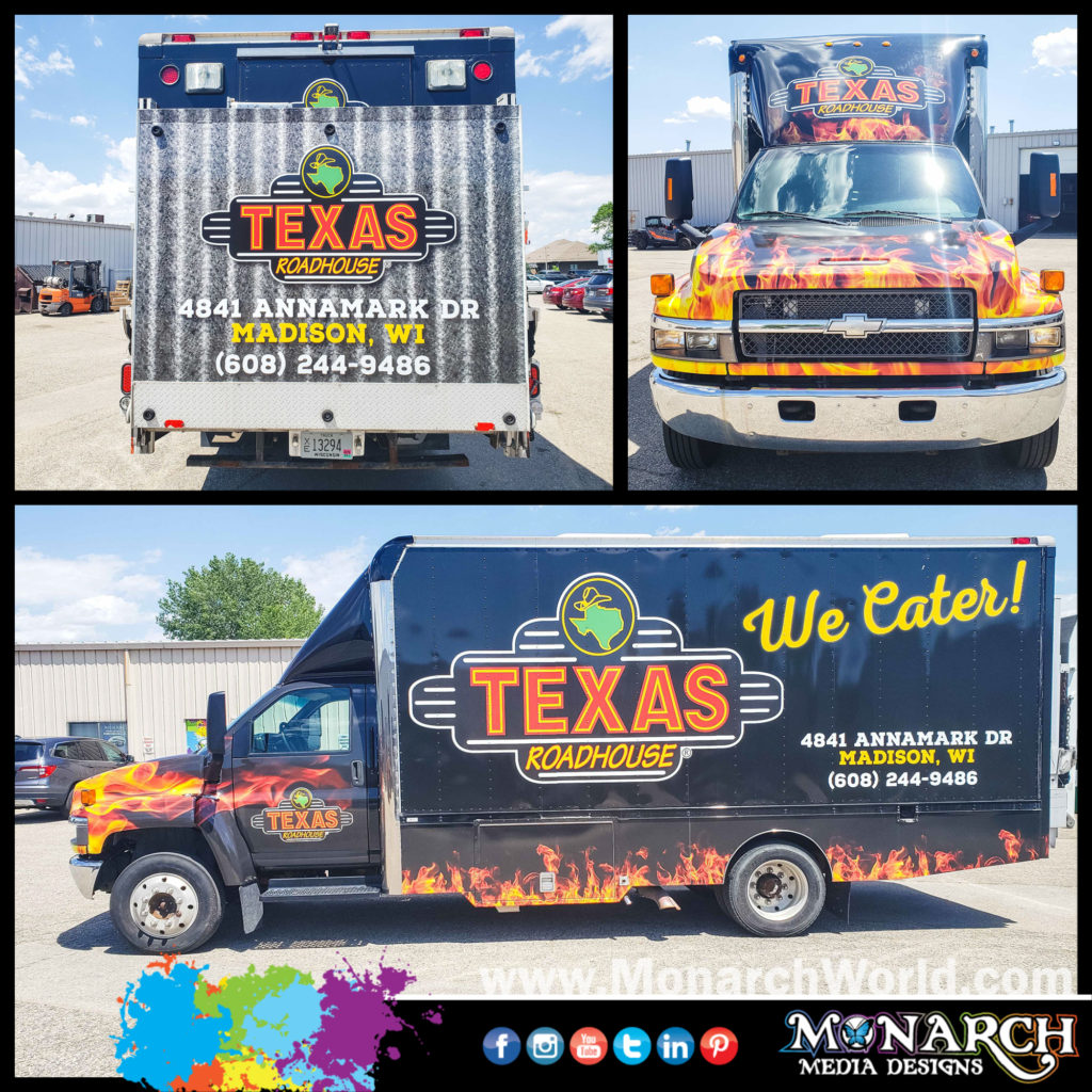 Texas Roadhouse Truck Wrap Collage