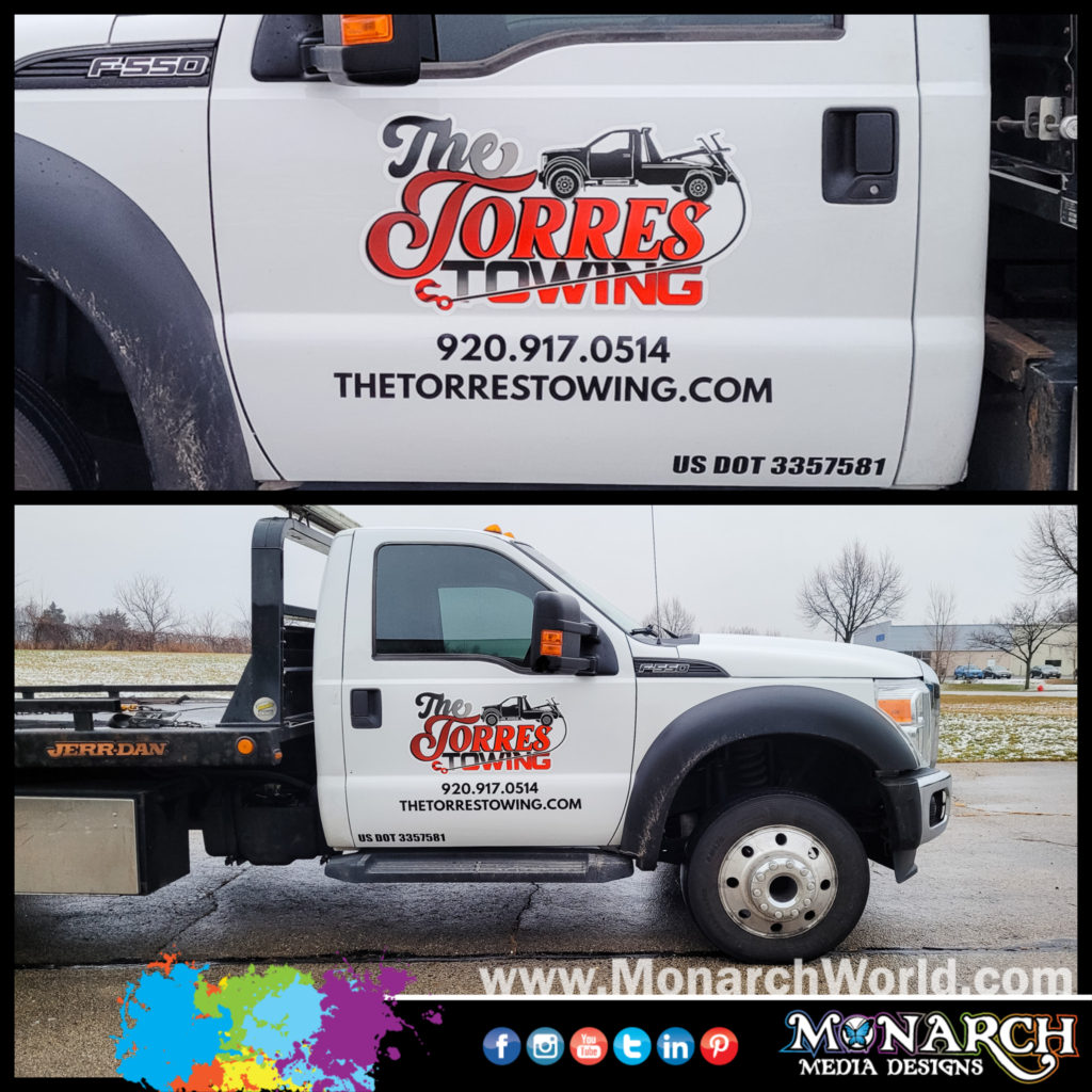 Torres Towing Truck Graphics Collage