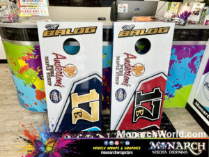 Bill Balog Custom Bags Board Cornhole Wrap Monarch Madison Gallery